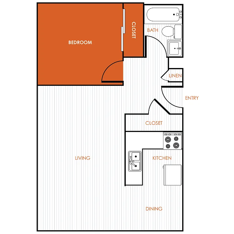 Floor plan 1X1 B