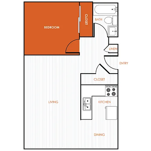 Floor plan 1X1 B
