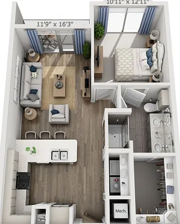 Floor plans are artist's rendering. All dimensions are approximate. Actual product and specifications may vary in dimension or detail. Not all features are available in every apartment. Prices and availability are subject to change. Floor plans are artist