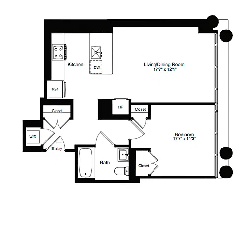 Floor plan One Bedroom F 7