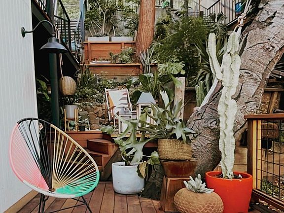 Outside deck accesible from entrance of home and from master bedroom