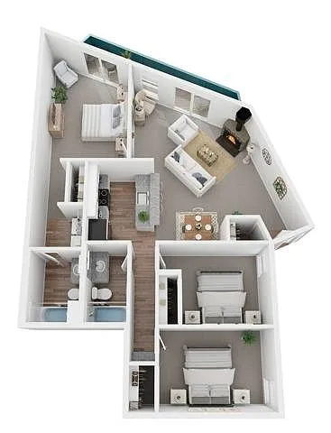 Floor plan Three Bedroom Apartment