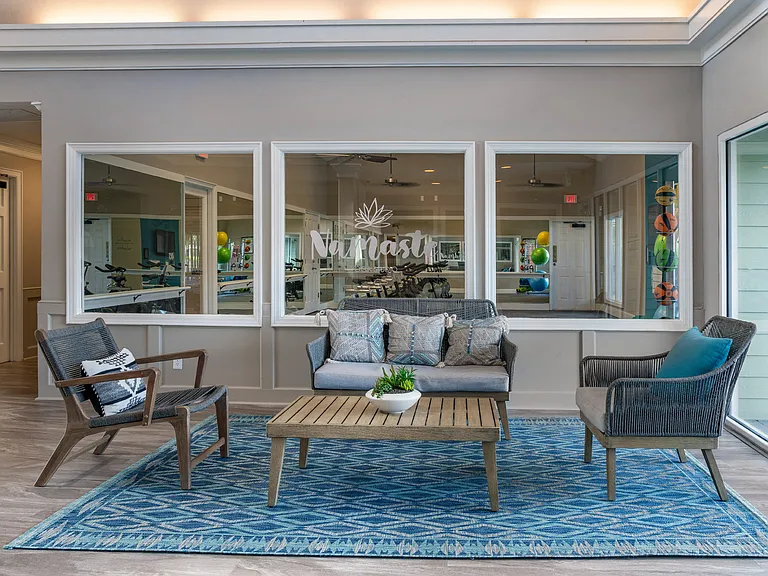 Relax after your workout in the fitness center lounge