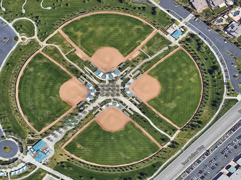 Birdsall Sports Park baseball fields within walking distance from house