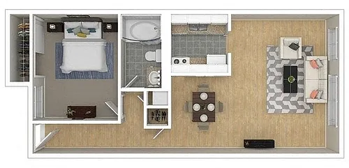 Floor plan 1 Bedroom 1 Bath