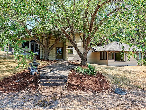 West-facing front of house  
