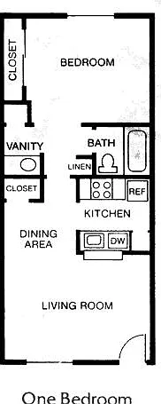 600sqft floorplan no washer and dryer