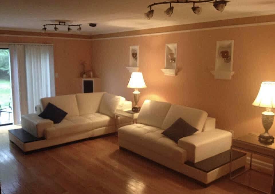 Living room with fireplace