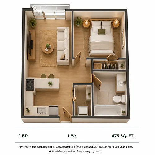 Floor plan 1 Bed 1 Bath