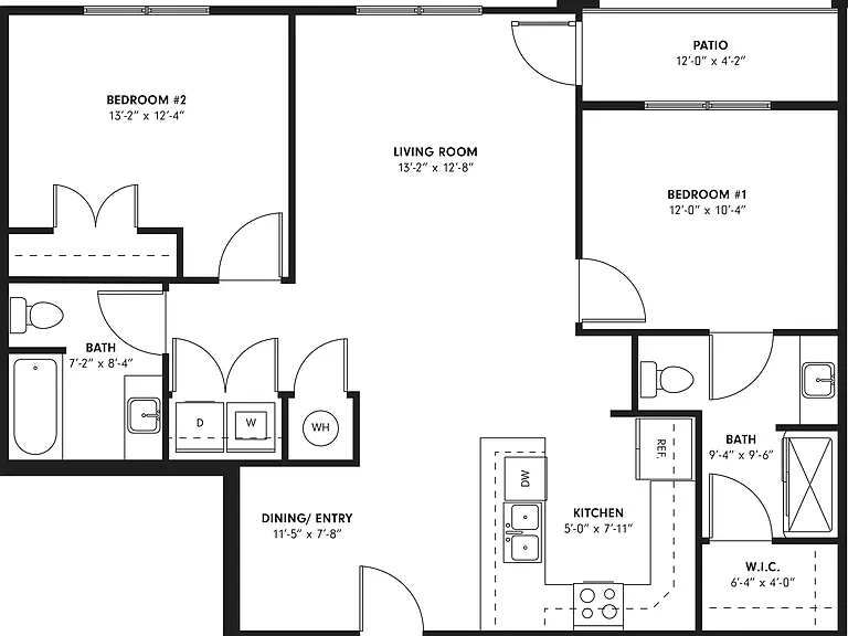 The Hawthorne Floor Plan | Two Bedroom and Two Bathroom Apartment The Hawthorne Floor Plan | Two Bedroom and Two Bathroom Apartment