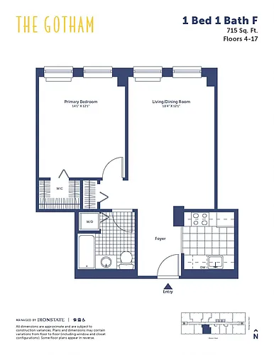 Floor plan 1 Bed 1 Bath F
