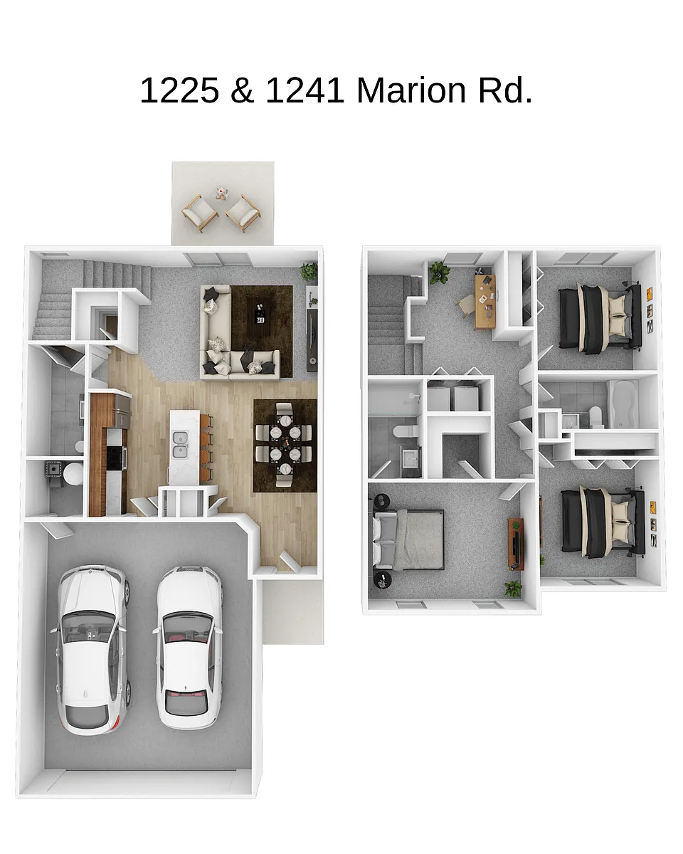 Floor plan Marion Road- 3 Bedroom 2.5 Bathroom