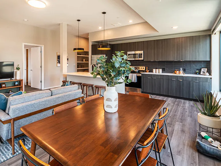 Living and Dining Room with Hard Surface Flooring