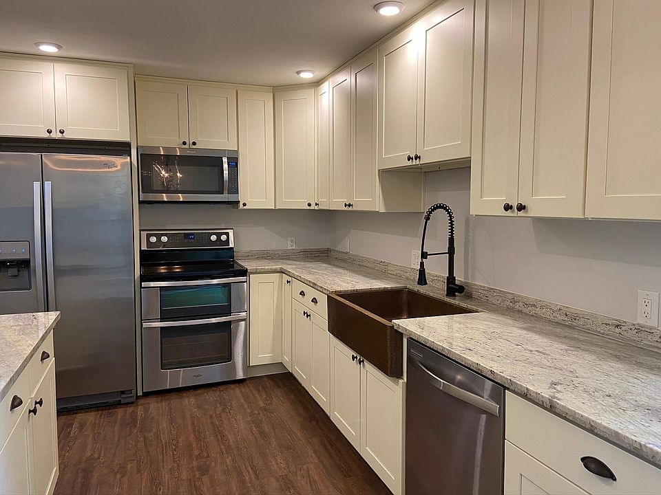 Updated kitchen with copper farm house sink