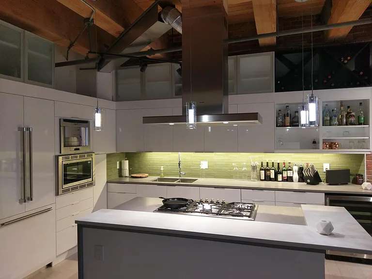 kitchen and island