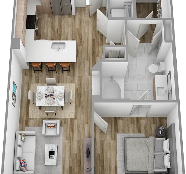 C | 1 Bed | 1 Bath floor plan Sagewell Hanover