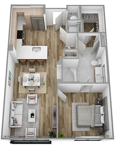 Floor plan C | 1 Bed | 1 Bath