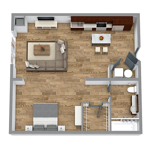 Floor plan The Studio 3 (Blue)