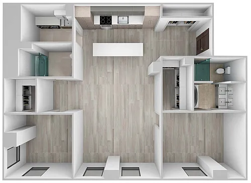 Floor plan Residence #208 (2BR/2BA)