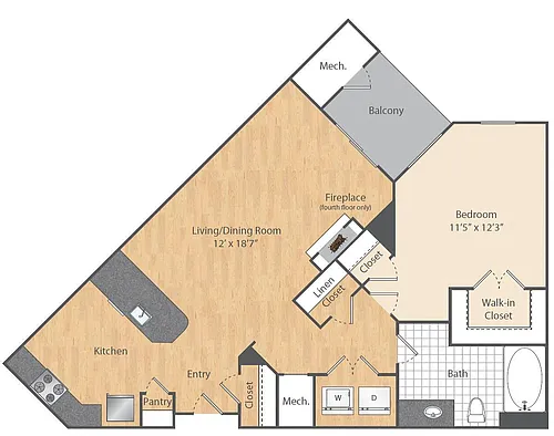 Floor plan 1 Bed/1 Bath-A2-A7