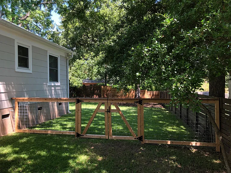 View from side front yard to back yard