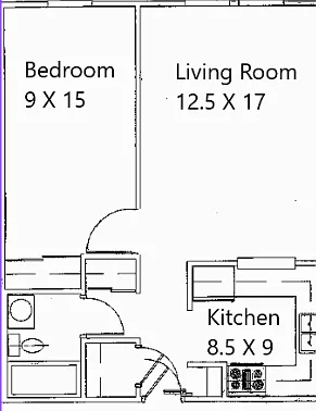 Floor plan One Bedroom-Maryvale I