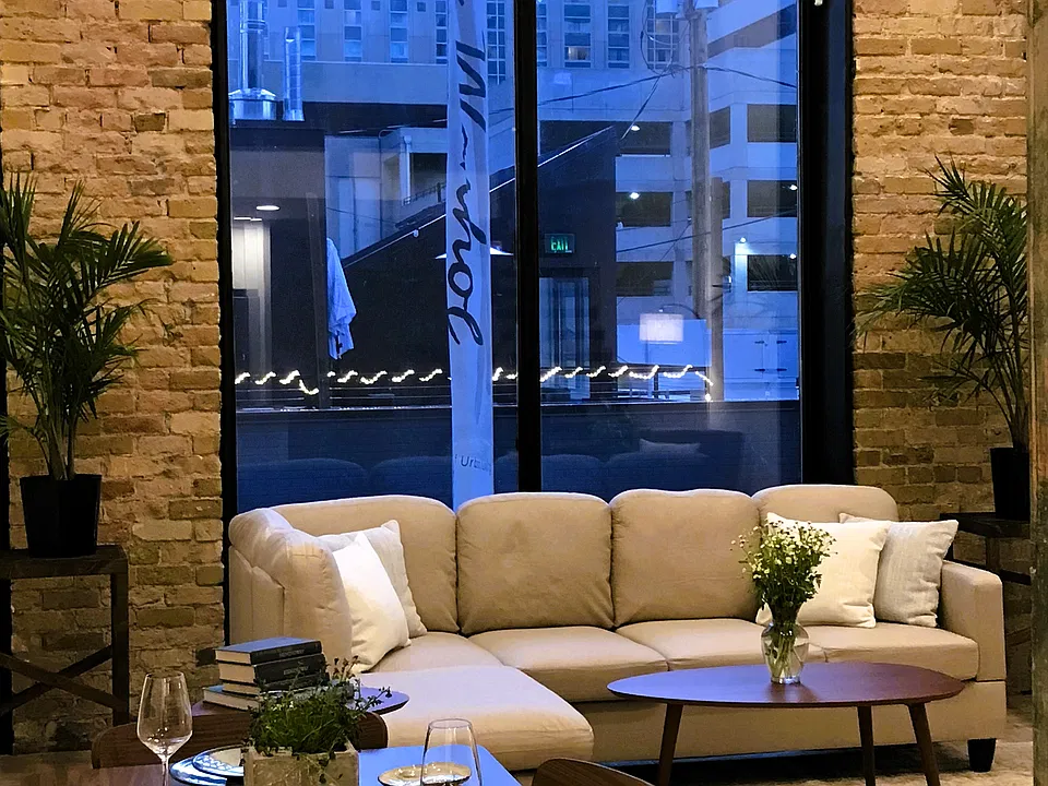 Main living area extra large windows, fantastic city view