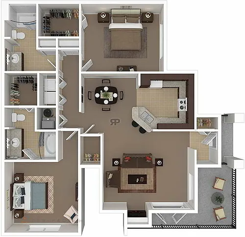 Floor plan B3 Fishtail - Two Bedroom, Two Bathroom
