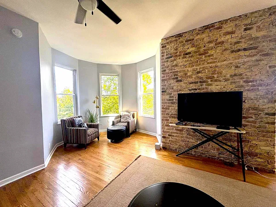 One of the two bay window/turret areas. Making the living room dining room combination even larger!