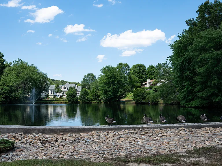 Community pond with walking path