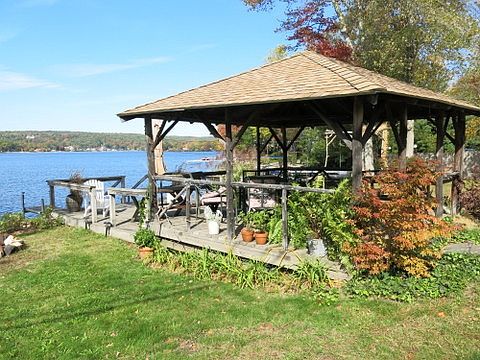 Gazebo at lake