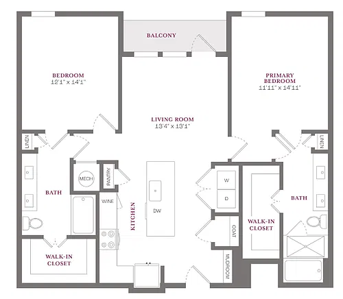 Floor plan 2X2 B1 Flats