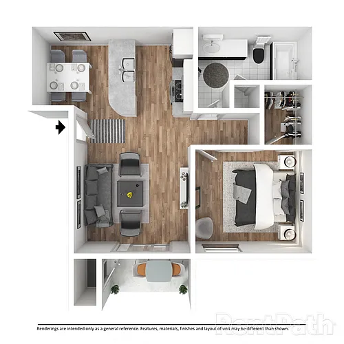 Floor plan One Bedroom Large