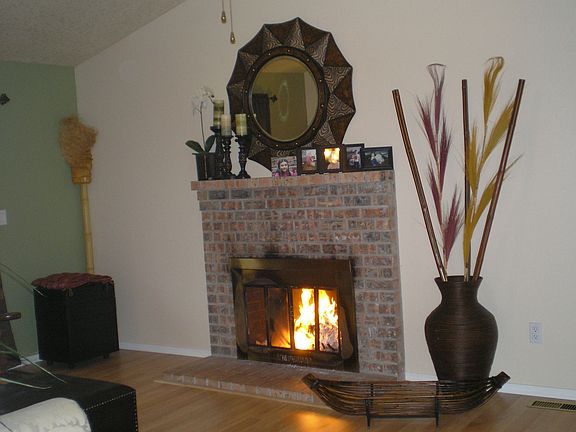 real wood burning fire place