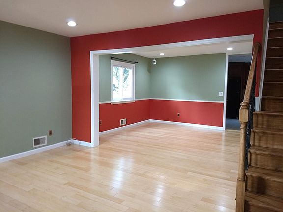 Living Room & Dining Room - View from main door as you enter the home. LR = 14 x 14 DR = 12 x 12