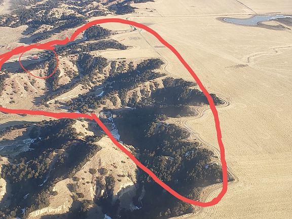 Arial view-land is circled