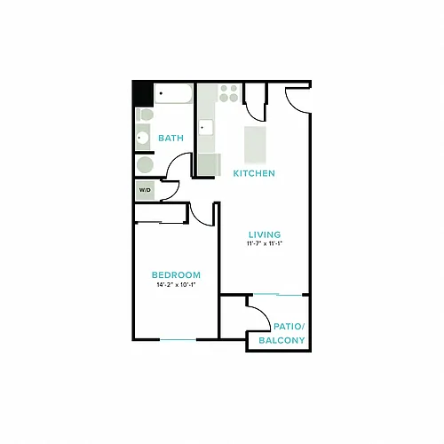 Floor plan Rainier 1x1 A