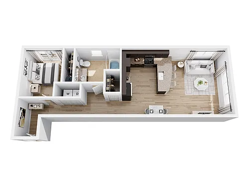 Floor plan 1 X 1 B