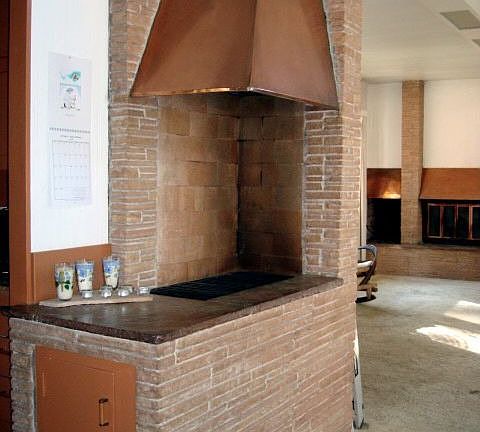 indoor barbecue w/ copper hood