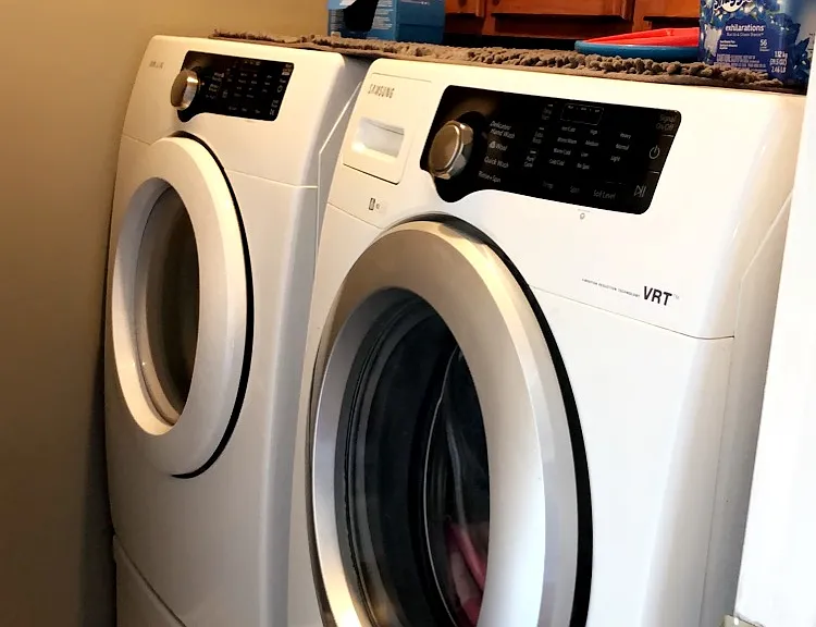 Washer and dryer room. Home has different and updated flooring. Units not included.