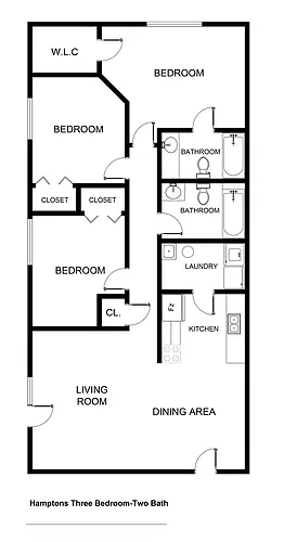 Floor plan 3 Bed 2 Bath