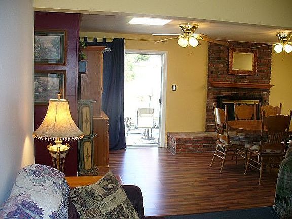 open living room & dining room