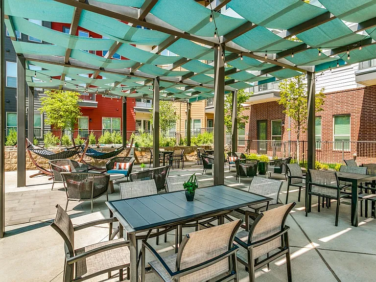 Shaded lounge area
