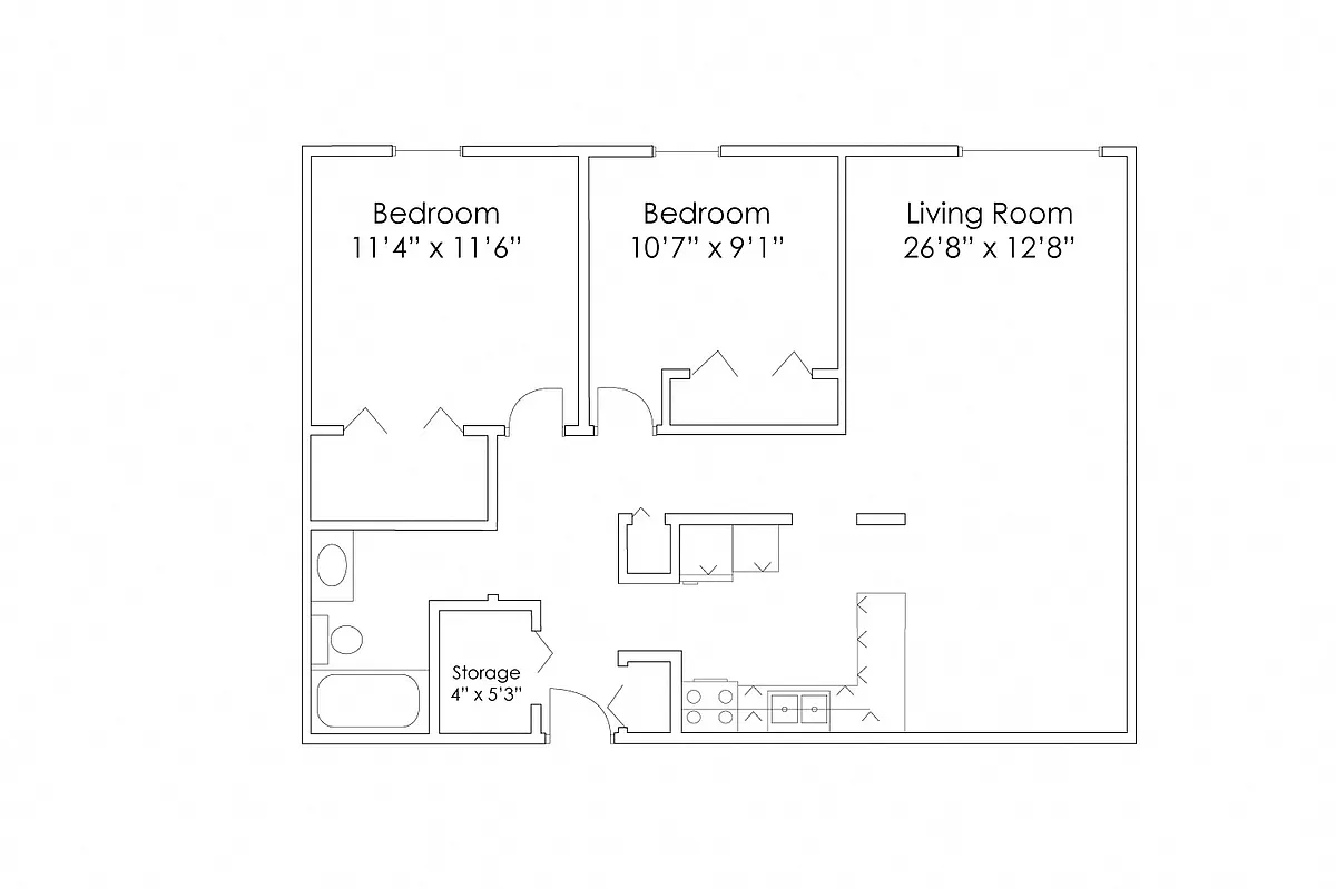 Floor plan 2 Bedroom B
