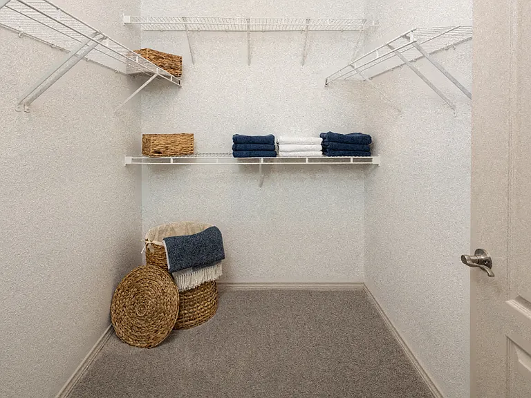 Spacious walk-in closets