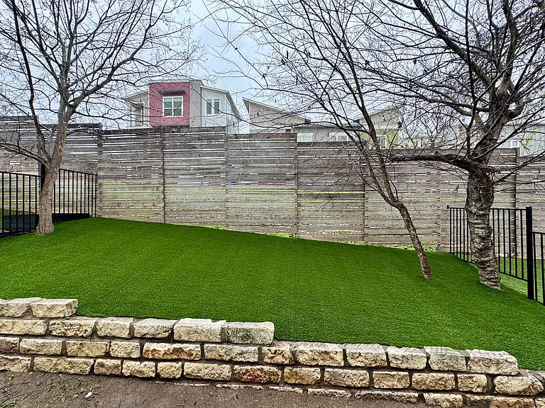 Turfed backyard area