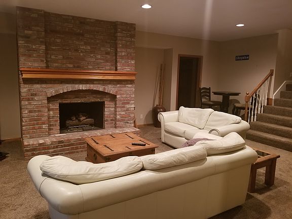 Brick Fireplace in basement