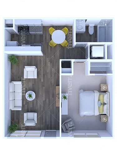 Floor plan 1 Bedroom 1 Bathroom