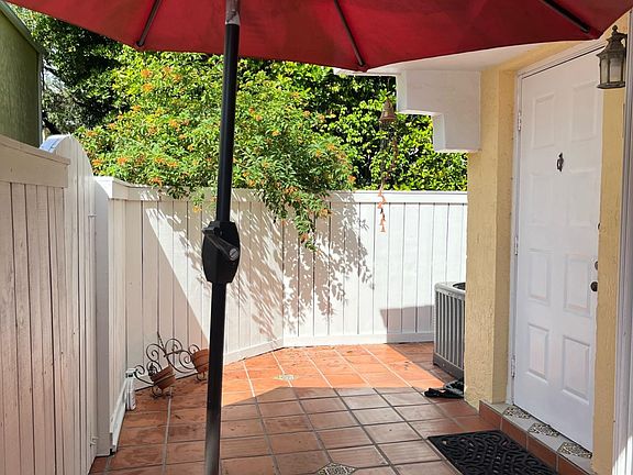 Large, private patio with Mexican tile.