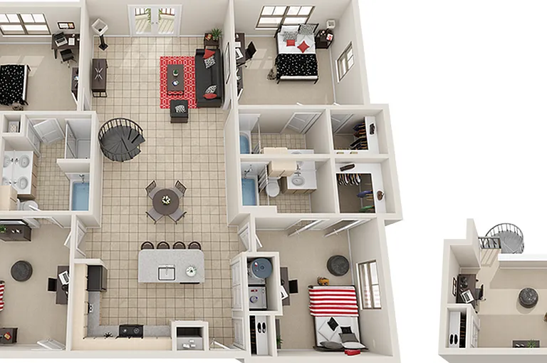 Villas on Guadalupe D1 Loft Floor Plan Villas on Guadalupe D1 Loft Floor Plan